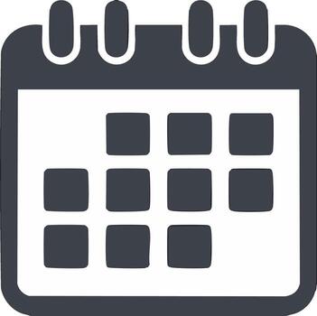 oscuro gris minimalista calendario icono para Planificación equipo y eventos vector