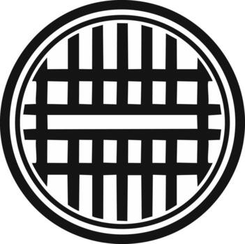 Abstract Geometric Symbol Black and White Circle Grid Pattern vector
