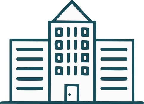 Simple Building Outline Minimalist Style Isolated Skyscraper Hand Drawn Architecture vector