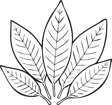 resumido hojas en negro y blanco ilustración con lineal patrones para diseño vector