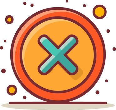 Abstract circular icon with turquoise cross symbol and scattered dots vector