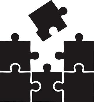 montaje un rompecabezas con un soltero pedazo acerca de a conectar a completar el solución vector
