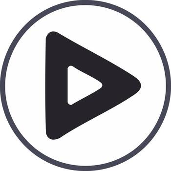 moderno jugar botón icono en un circulo moderno digital medios de comunicación símbolo vector