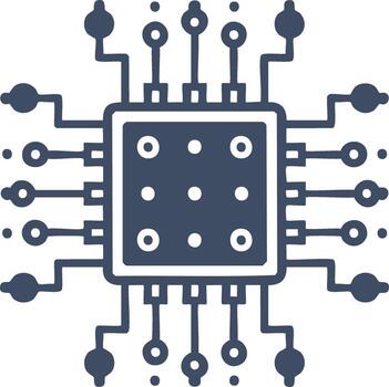 aislado UPC procesador pastilla icono representación de informática lógica tablero vector
