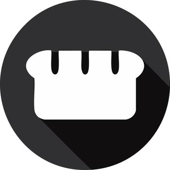 moderno minimalista un pan pan icono con largo sombra dentro un oscuro circulo diseño elemento vector