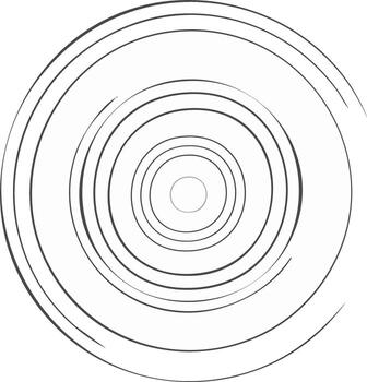 Abstract swirling spiral of concentric circles with a hand drawn sketchy effect vector