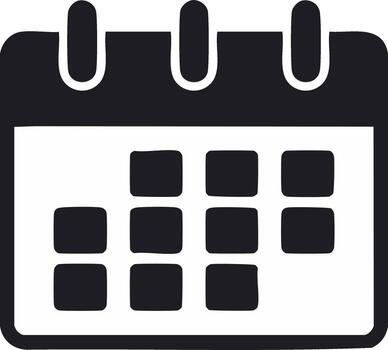 sencillo negro calendario icono para Planificación eventos y planificación equipo vector