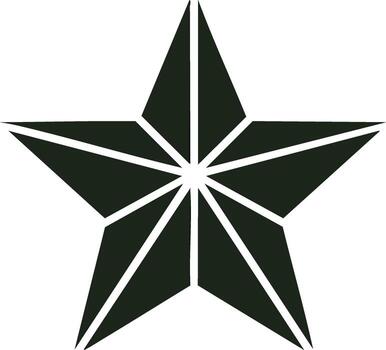 Geometric star design featuring angular elements and bold shapes creating a distinctive decorative emblem vector