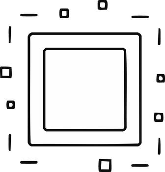 Geometric Border with Abstract Elements and a Central Square vector