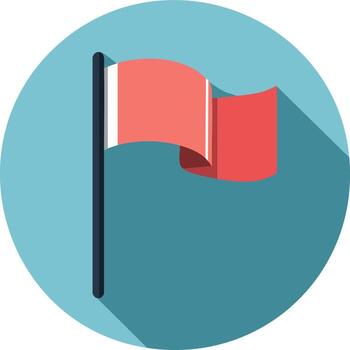 bandera icono con largo sombra dentro un circulo elemento para diseño proyectos vector