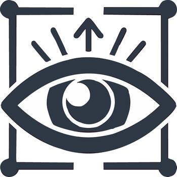 Eye Icon Data Scan, Future Vision, Technology Interface, Data Science, and Information Processing vector