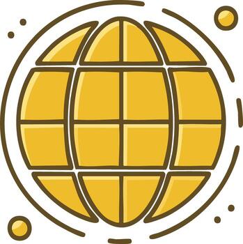 World Globe Illustration with Satellite Orbit Lines, Navigation and Planet Concept vector