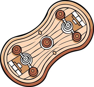 Abstract Wood and White Mechanism Design with Circles and Lines vector