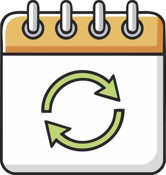 Calendar with Refresh Arrows Symbolizing Recurring Events and Scheduling Updates vector