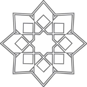 intrincado de ocho puntas estrella geométrico modelo contorno decorativo diseño elemento vector