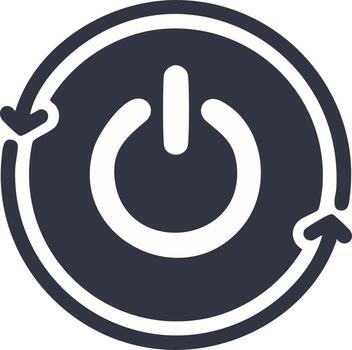 poder botón icono con circular flechas para reiniciar o Reiniciar función vector