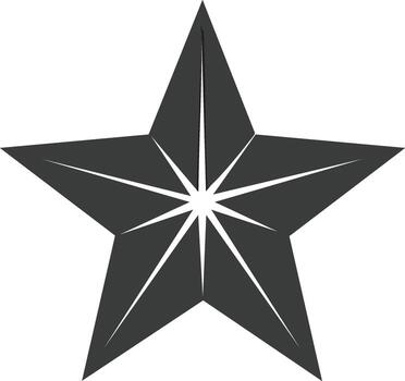 facetado cinco puntas estrella icono con geométrico triangular modelo. sencillo oscuro gris Starburst símbolo para calidad o logro vector