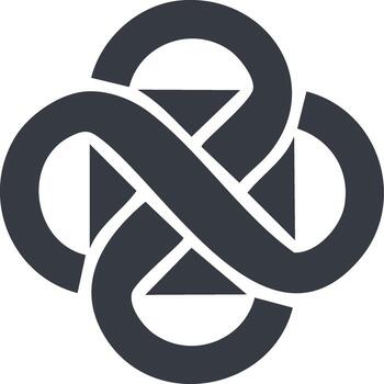 oscuro gris interminable nudo resumen símbolo gráfico diseño. intrincado geométrico modelo icono representando unidad vector