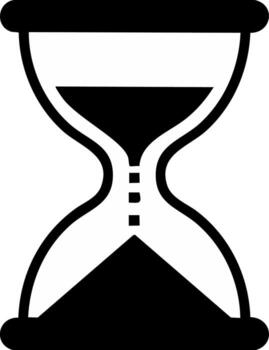 Black Sand Timer Icon Symbolizing Passing of Time Flow Measurement vector