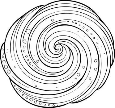 Elegant Abstract Swirl Line Art Illustration with Decorative Dots and Concentric Pattern vector