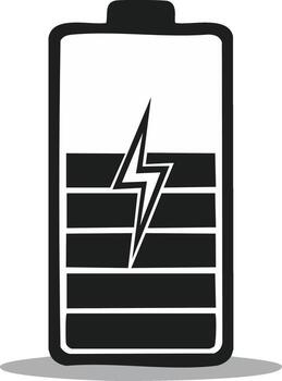 Battery Indicator with Energy Bolt Symbol Power Source, Charging Capacity, Technology Icon vector