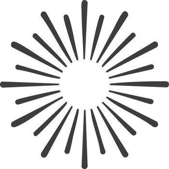 Abstract sunburst design with radiating lines, simple graphic vector