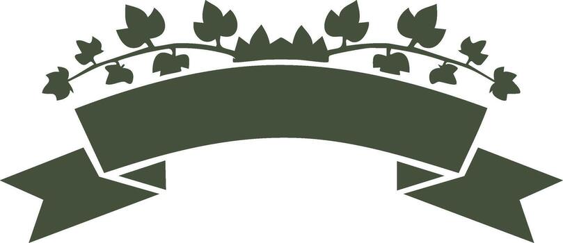 Floral banner with leaves. Decorative flourish with empty space for text or a message vector