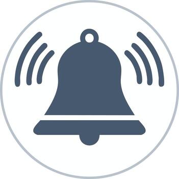 El sonar alarma campana icono con sonido olas para notificaciones y recordatorios vector