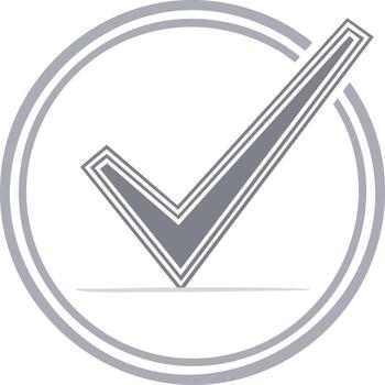 Simple Gray Checkmark Icon in a Circle for Validation and Confirmation vector