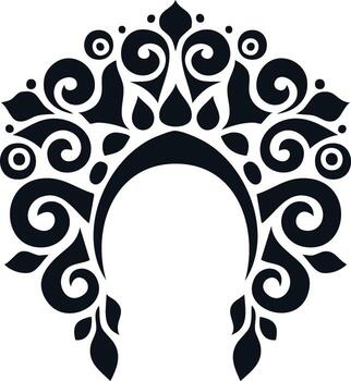 elegante florido decorativo motivo con intrincado rollos y tradicional florecer modelo vector