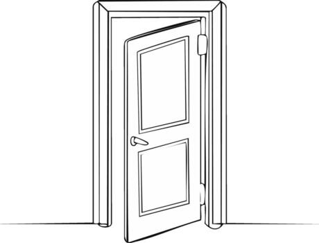 An Open Door Beckons Awaiting Entry Illustrating Potential for New Beginnings and Passage to the Unknown with a Classic Frame vector