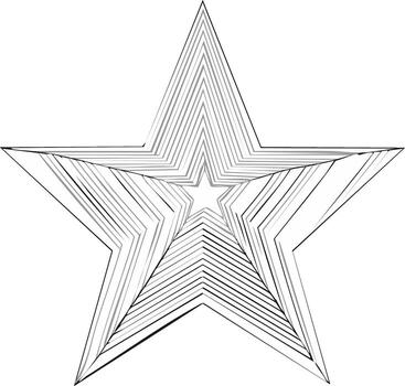 Abstract star design with concentric lines creating a visual depth illusion vector