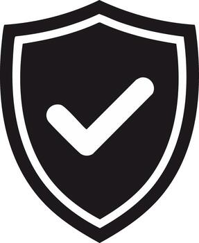 Shield Icon with Check Mark Protection, Security, and Validation Symbol vector