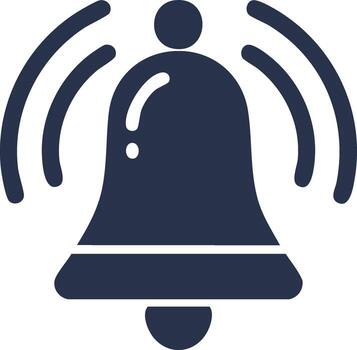 Ringing bell outline alerting sounds notify alarms attention reminders notification simple line icons vector
