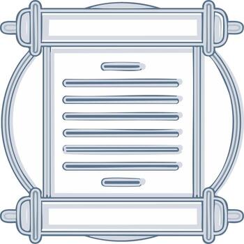 antiguo arrollado pergamino Desplazarse documento con estilizado líneas de texto para sabiduría y historia vector