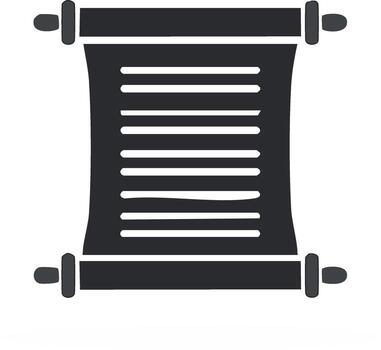 antiguo abierto Desplazarse icono con guión líneas sencillo histórico manuscrito silueta vector