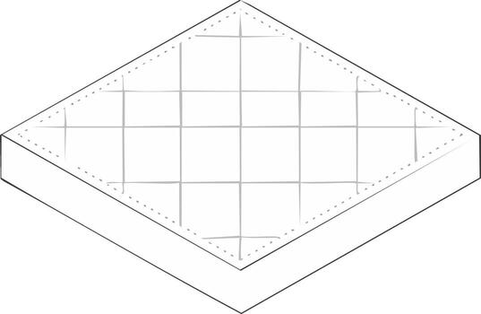 Geometric Drawing of 3D Box Structure with Square Pattern and Perspective View for Architectural and Design Visuals vector