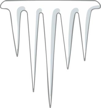 Stylized line drawing of multiple sharp icicles hanging down with shaded highlights vector