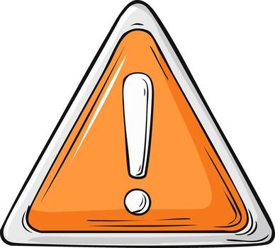 Orange Warning Triangle with Exclamation Mark Symbol vector