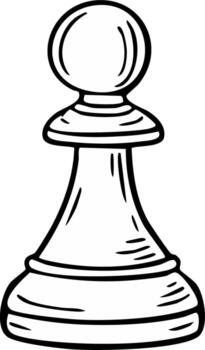 Hand drawn sketch of a chess pawn with clean linework and simple shading vector