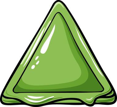 brillante verde triangular jalea caramelo o limo elemento en un dibujos animados estilo vector