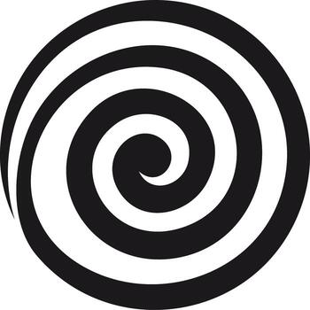 Black and white spiral pattern optical illusion graphic design element vector