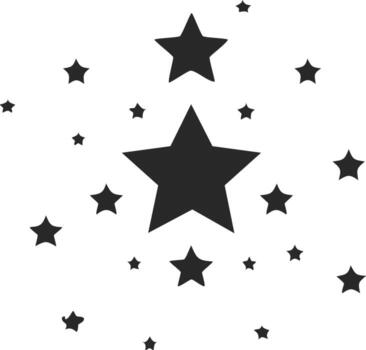 sencillo negro estrellas gráfico ilustración con varios tamaños en un resumen circular Estallar modelo vector