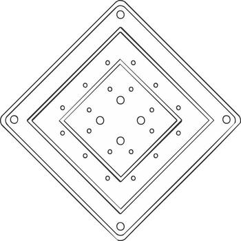 cuadrado marco con circular acentos en un minimalista contorno diseño vector