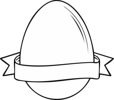 Outline Of An Egg Shape With A Banner For Text vector