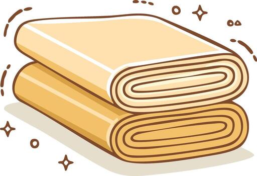 Stack of Rolled Fabric Material with Sparkle Details vector