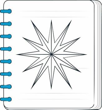 cuaderno ilustración con geométrico estrella motivo y azul primavera Unión vector