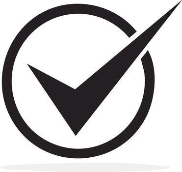 Black Check Mark Inside Circle Icon Symbolizing Approval or Completion in a Clean Design vector