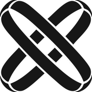 resumen entrelazados negro bucles formando un cruce nudo modelo. sencillo geométrico conexión símbolo moderno diseño vector