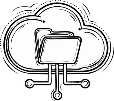 Cloud Computing with Folder Structure in a Connected Network System vector